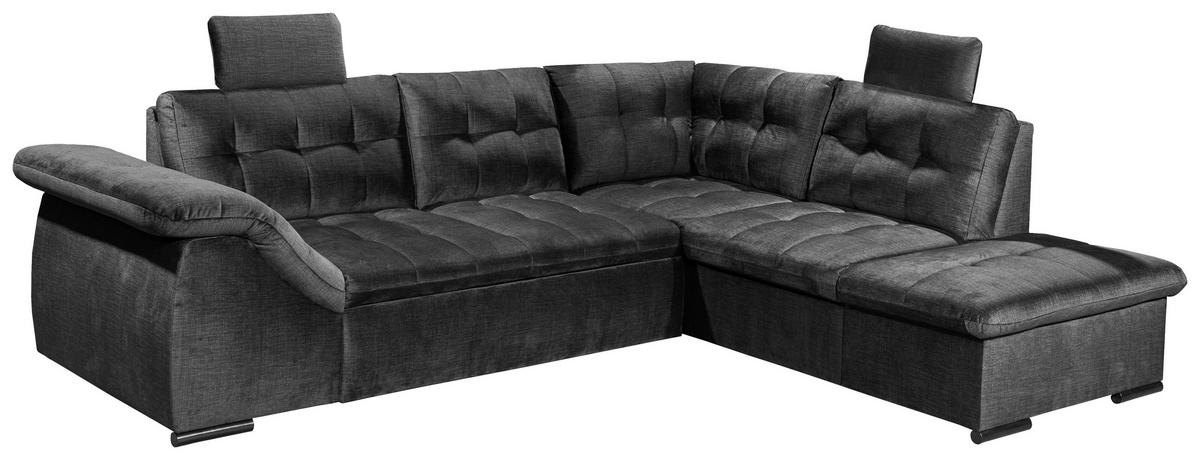 Ecksofa Estrella Schwarz S: 283x217 cm - Schwarz, KONVENTIONELL, Textil (283/217cm) - MID.YOU