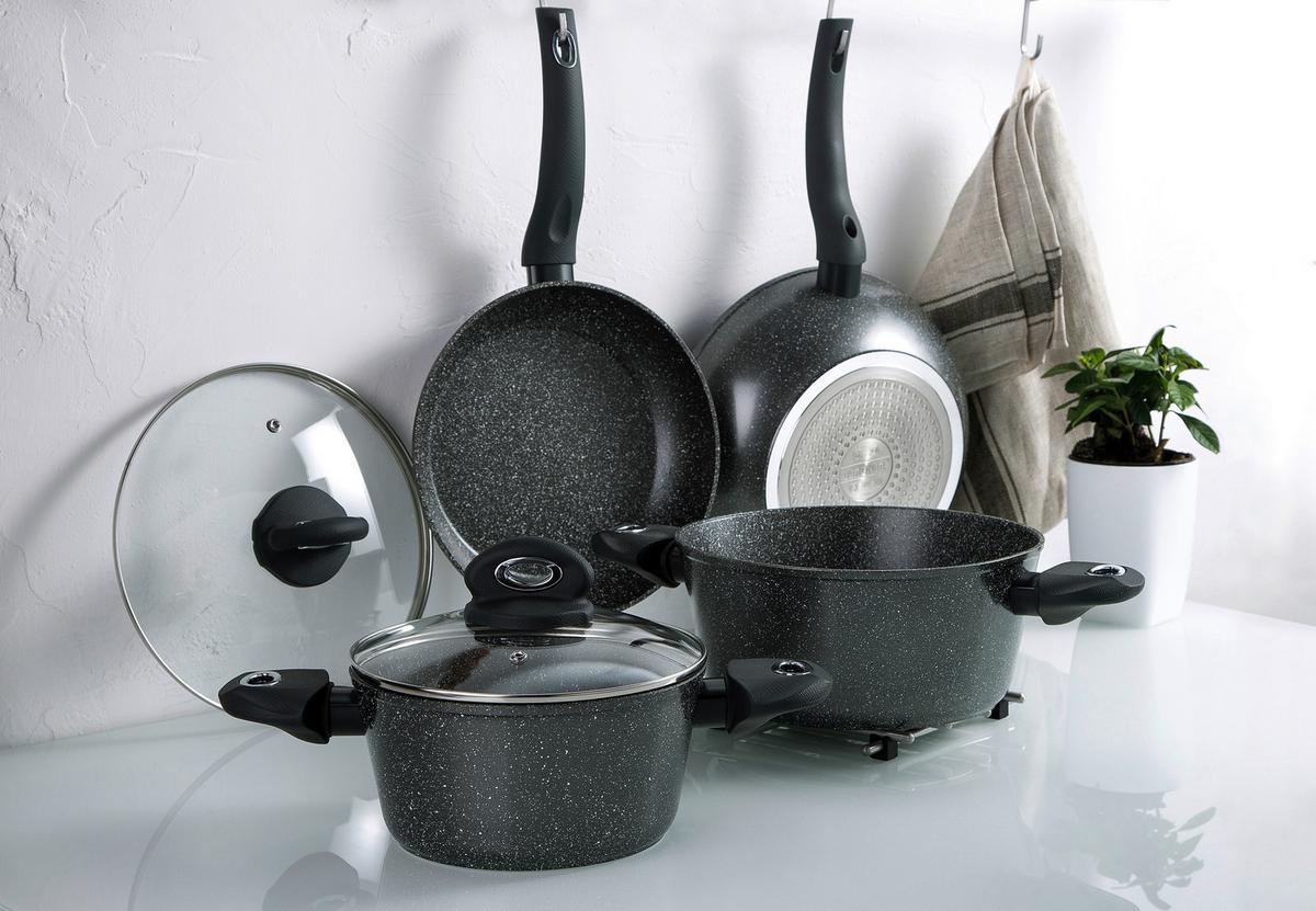 Bratpfanne Orion D: 28 cm Aluminium Antihaftbeschichtet - Dunkelgrau, Basics, Kunststoff/Metall (28cm)