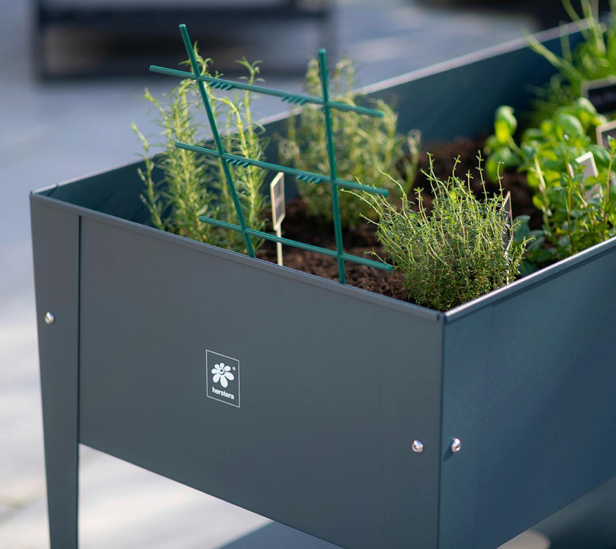 Hochbeet Stahl Swivel mit Ablagen 60/80/120 cm - Anthrazit, Basics, Metall (60/80/120cm)