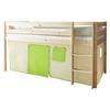 Spielbett Malte Grün/beige Kiefer Massiv 90 Cm Leiter - Beige/Naturfarben, Natur, Holz (90/200cm) - MID.YOU