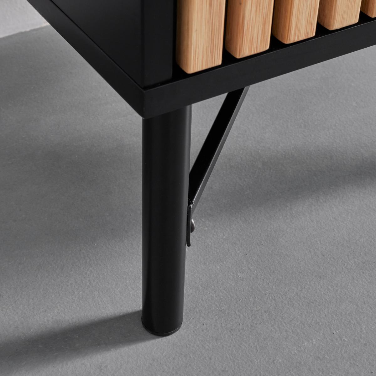 Komoda so zásuvkami MADRID - čierna/prírodná farba, Modern, kov/drevo (48/114/40cm) - Mömax