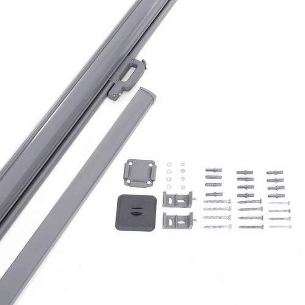 Seitenmarkise Grau Bxh: 400x160 Cm - Grau, Basics, Textil/Metall (400/160cm) - Modante