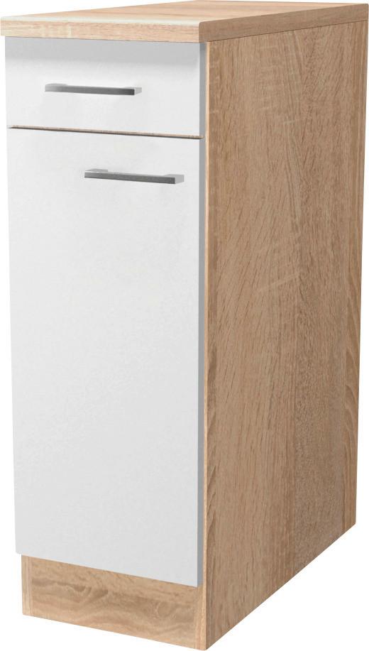 Kuchyňská Spodní Skříňka Samoa Us 30 - bílá/barvy dubu, Konvenční, kompozitní dřevo/plast (30/85/57cm)