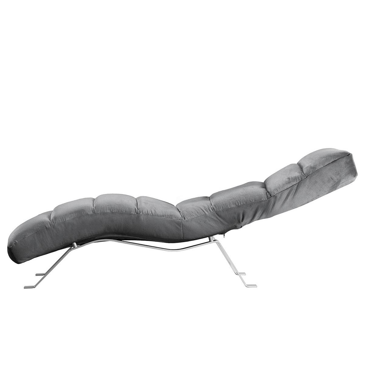 Relaxliege Swing Silver Anthrazit B: 65 cm - Anthrazit/Silberfarben, Design, Textil (65/65-95/171cm) - Livetastic