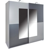 Schwebetürenschrank Taifun B:180cm Graphit/ Alu Dekor - Graphitfarben/Alufarben, ROMANTIK / LANDHAUS, Holz/Holzwerkstoff (180/198/64cm)