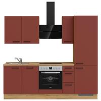 Küchenleerblock Easytouch High-Line, H2 Rechts - Eichefarben/Rot, MODERN, Holzwerkstoff (240cm) - Nobilia