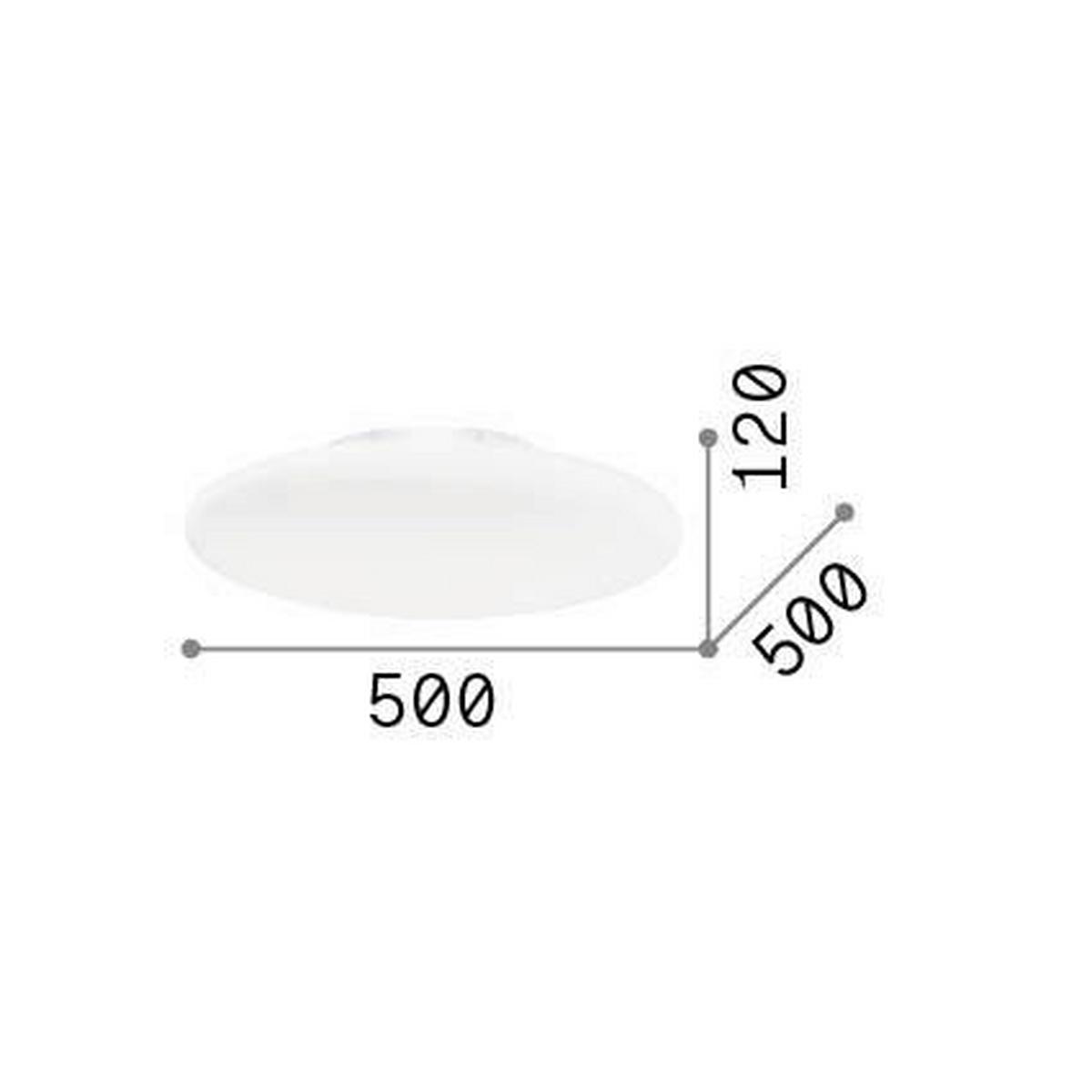 Deckenleuchte Smarties Weiß D: 50 cm - Weiß, Basics, Glas (50/12cm) - Ideal Lux