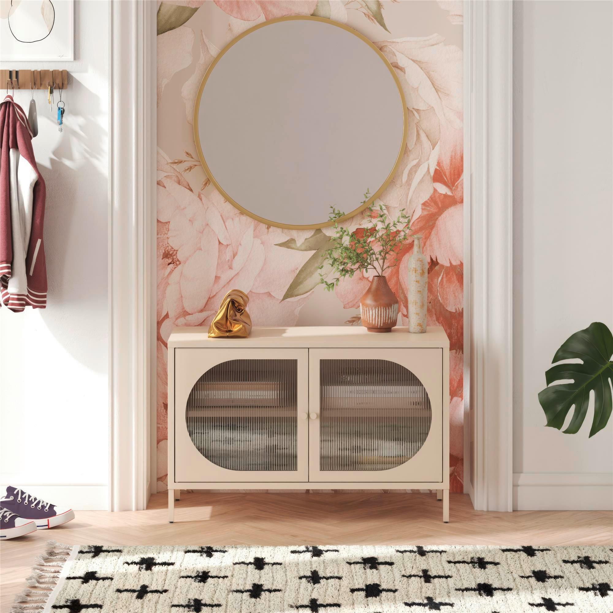 Kommode Luna Creme B: 100 Cm - Creme, Design, Glas/Metall (100/64/40cm) - MID.YOU