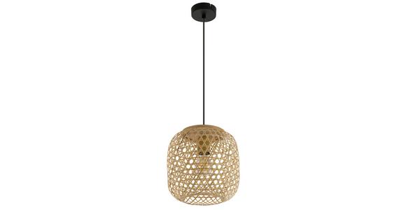 Hängeleuchte Iker H: 138 cm 1-Flammig - Naturfarben, ROMANTIK / LANDHAUS, Holzwerkstoff (23,5/138cm) - James Wood