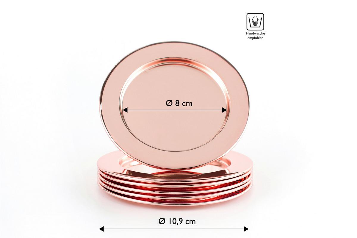 Untersetzer Echtwerk Glasuntersetzer-Set - Kupferfarben, Design, Metall (10,9cm) - Echtwerk