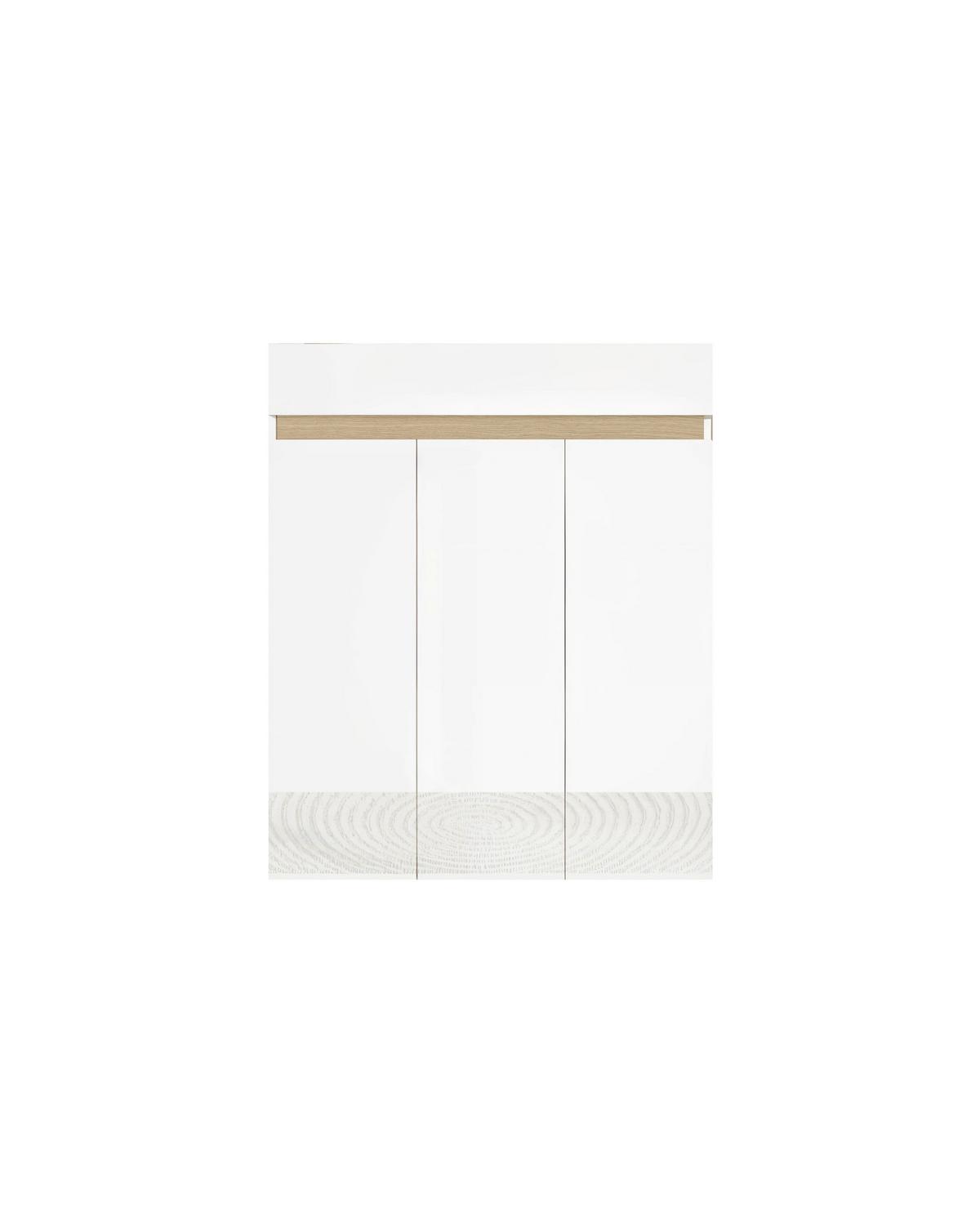 Schuhschrank Rainbow Eichefarben/weiß Hg B: 94 Cm - Eichefarben/Weiß Hochglanz, Design, Holzwerkstoff (94/114/35cm) - MID.YOU