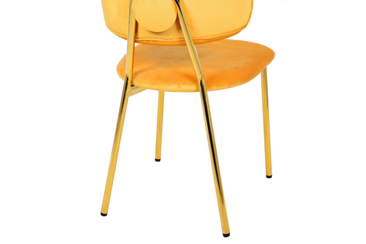 SADA STOLIČIEK KIAN - oranžová/zlatá, Modern, kov/textil (47/80/51cm) - MID.YOU