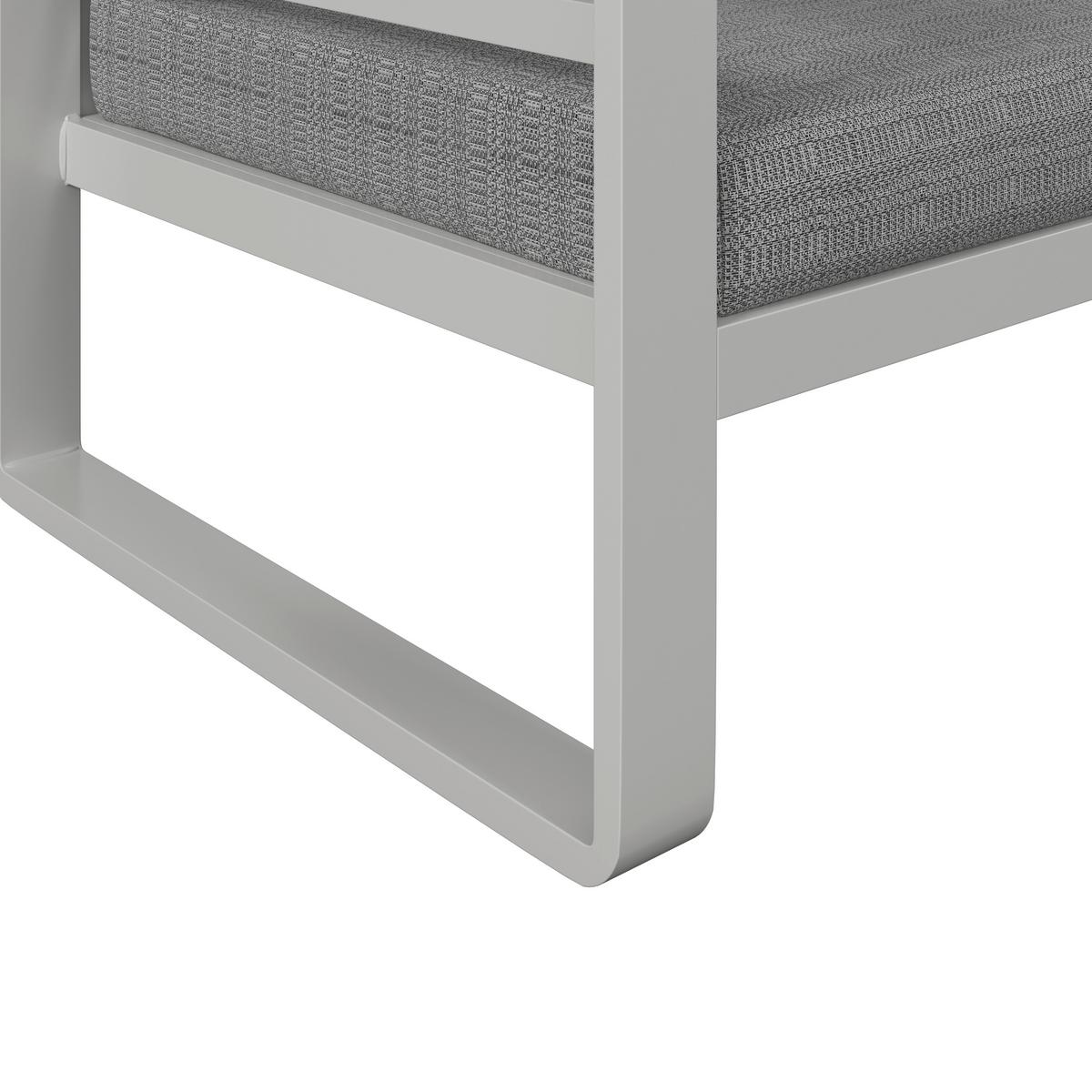 JEDÁLENSKÁ TERASOVÁ SÚPRAVA ARUBA - biela/svetlosivá, Modern, kov/textil - Bessagi Garden