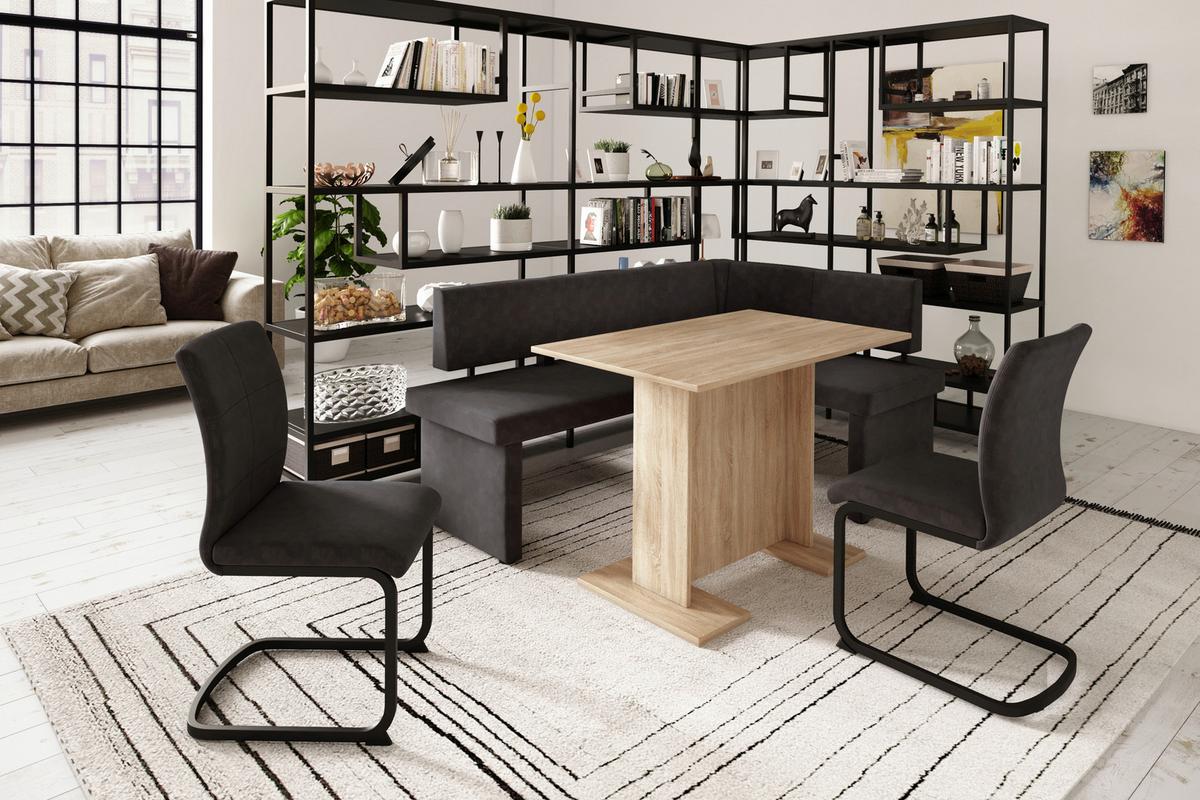 Eckbank Pia Anthrazit, S: 128x168 cm - Anthrazit, MODERN, Textil (128/168cm) - MID.YOU