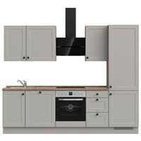 Kuchyňská linka 270 cm, kamenná sivá supermatná - šedá/černá, Moderní, kov/kompozitní dřevo (270cm) - Nobilia