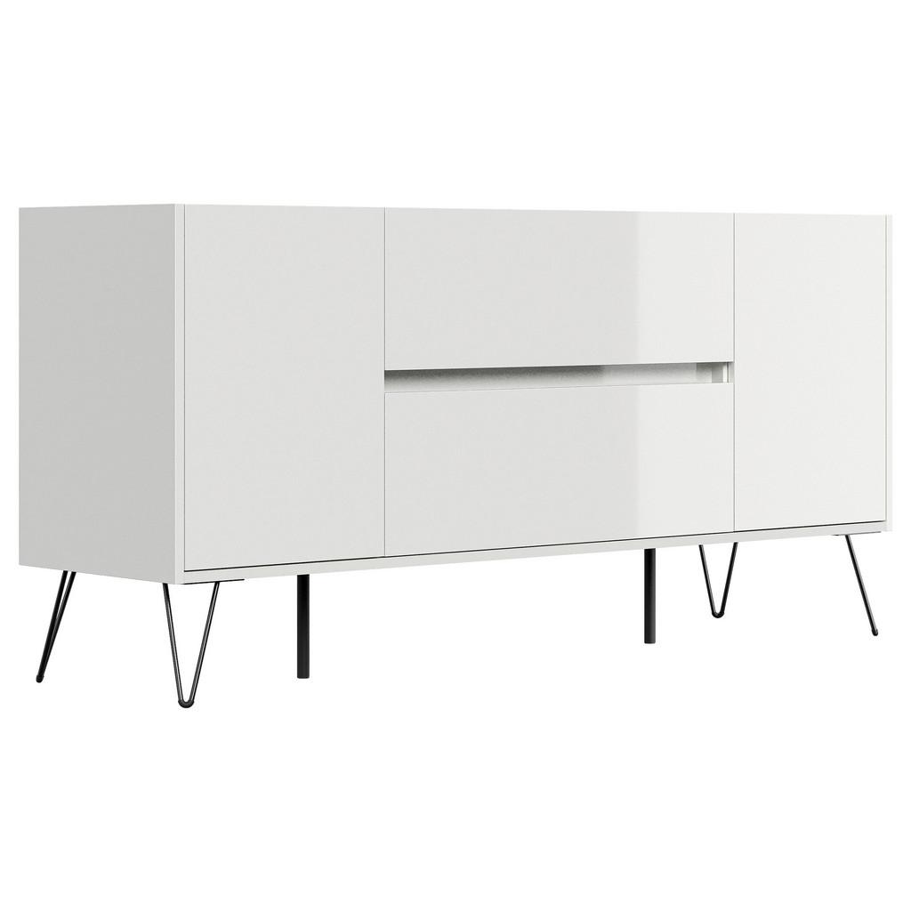 Sideboard Posseik Industrial Weiß B: 155 cm