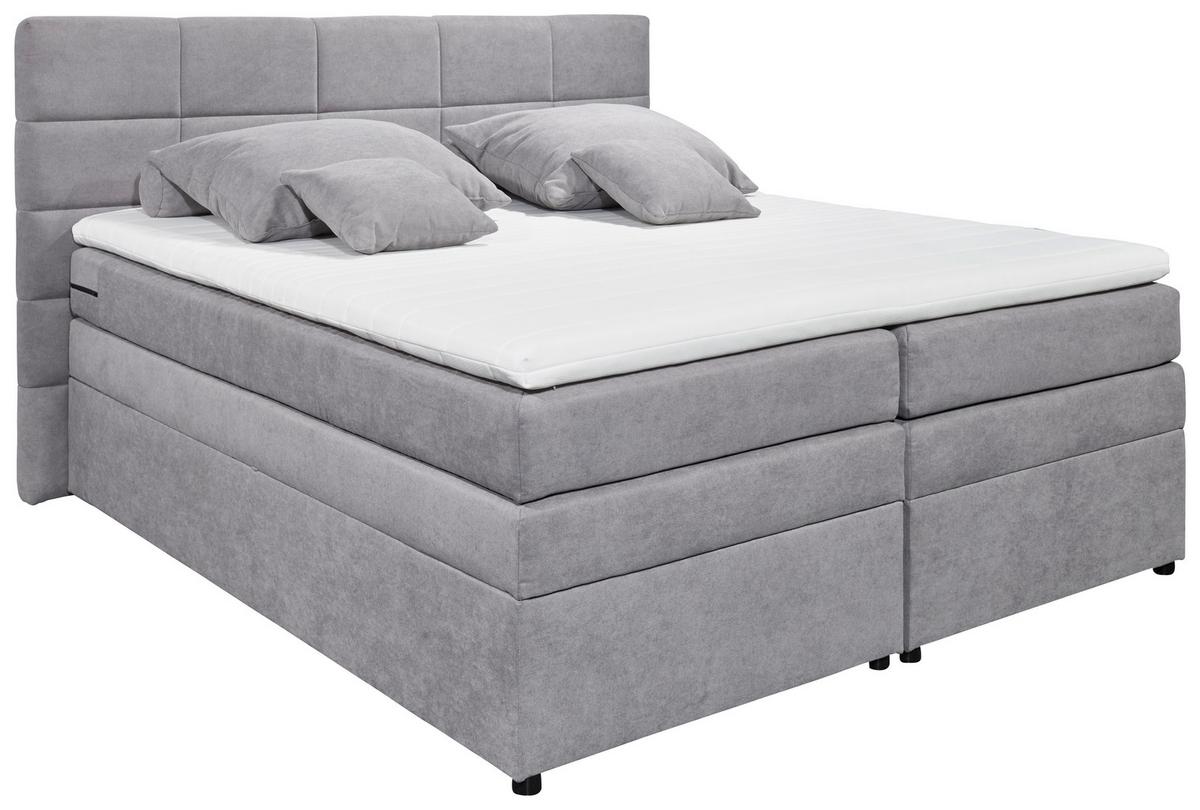 Boxspringbett Mit Topper & Bettkasten 180x200 Tacoma 3 - Hellgrau, KONVENTIONELL, Kunststoff (180/200cm) - MID.YOU