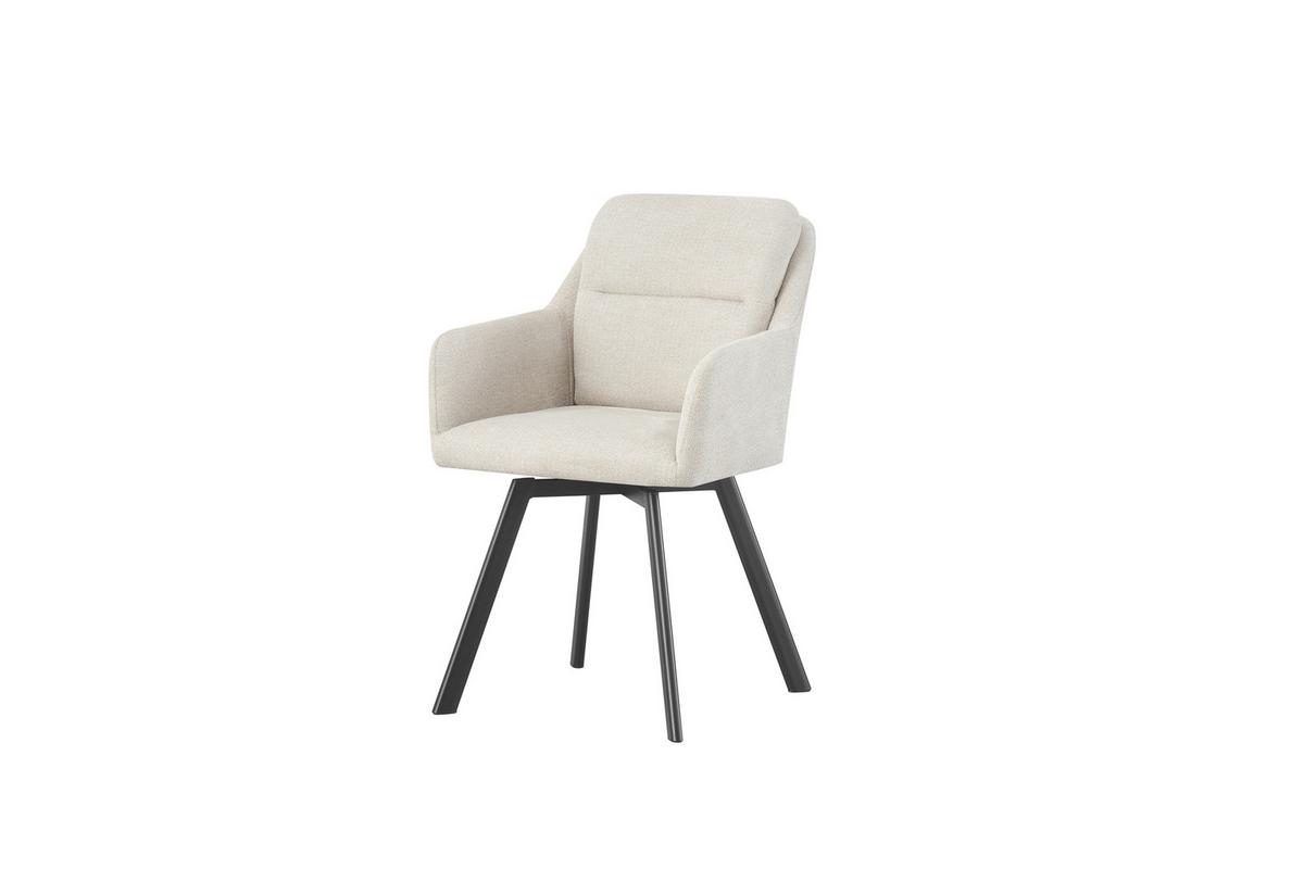 Stuhl-Set Sophie Creme B: 53 cm - Anthrazit/Creme, MODERN, Textil (53/87/62cm) - MID.YOU