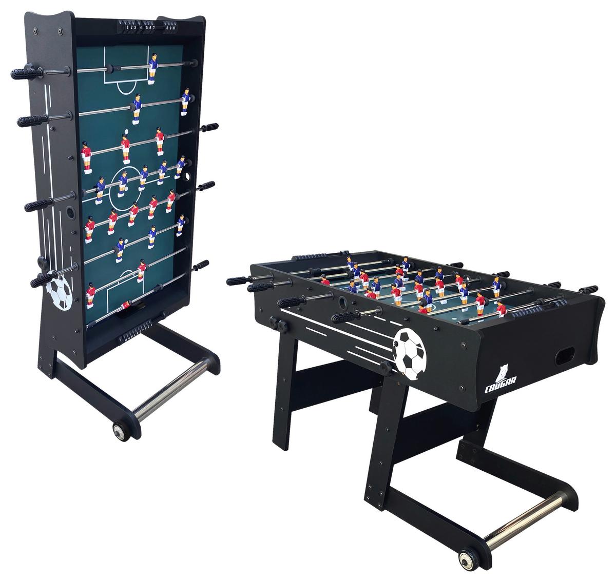 Tischfußball Holz Schwarz 2 Bälle, klappbar - Schwarz, KONVENTIONELL, Holz (61/81/122cm) - Ambia Garden