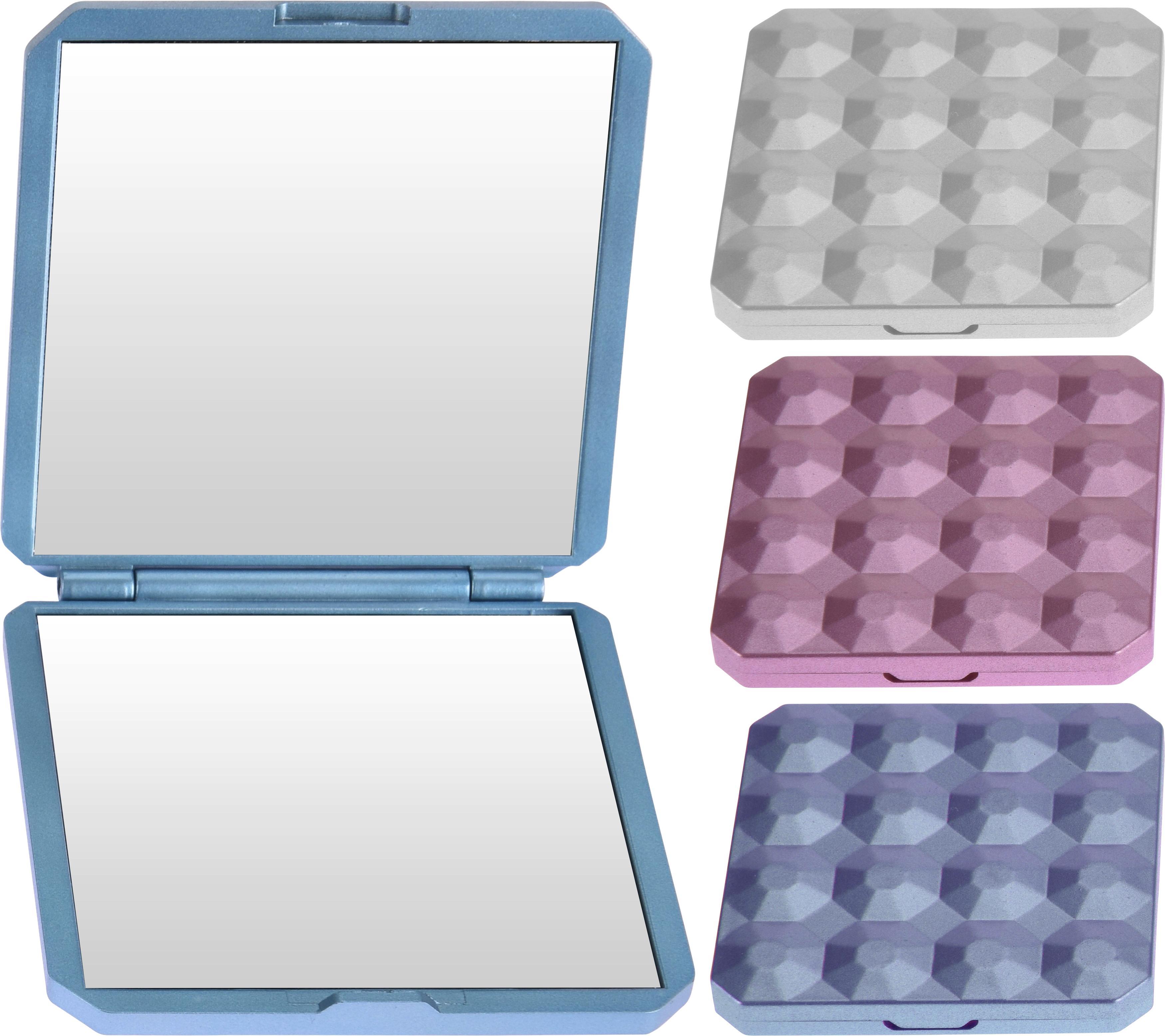 Kosmetikspiegel Eleganza - Blau/Pink, Basics, Glas/Kunststoff (6,5/6,5/0,9cm)