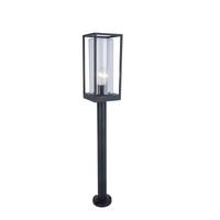 Wegeleuchte Flair Klar Schwarz B: 12 Cm - Klar/Schwarz, Design, Glas/Metall (12/75/12cm)