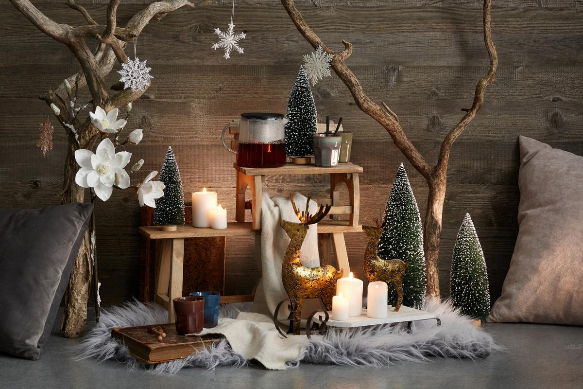 Kunstpflanze Magnolie Weiß H: 50 Cm - Weiß/Braun, Basics, Kunststoff/Textil (50cm)