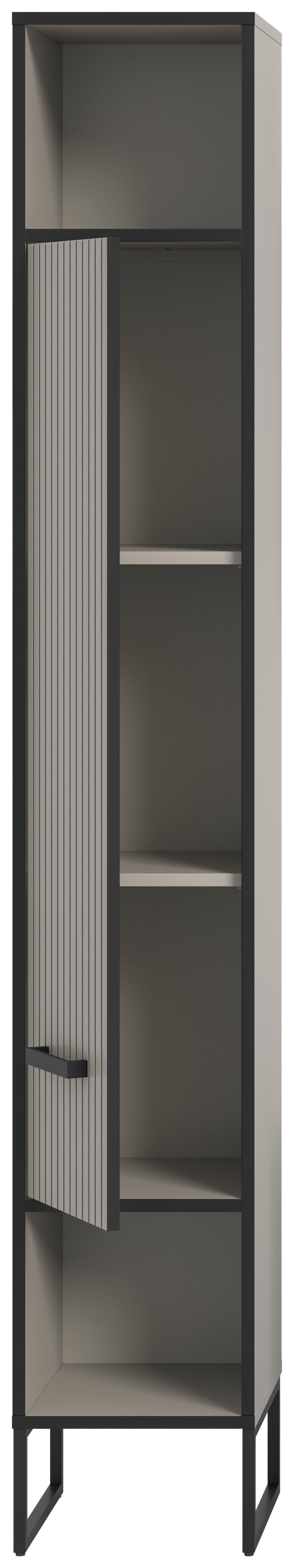 Hochschrank Bagno Kaschmir B: 30 Cm - Kaschmir/Schwarz, MODERN, Holzwerkstoff (30/192/32cm) - MID.YOU