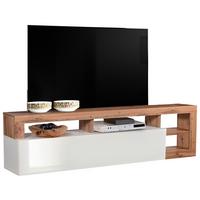Komoda pod televizi DALLAS - dub wotan/vysoce lesklá bílá, Basics, kompozitní dřevo (185/58/42cm) - Ti'me