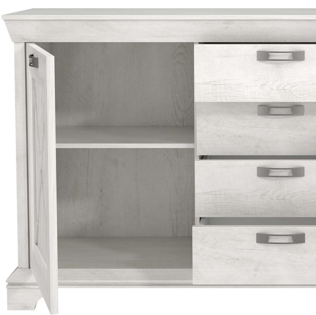 Sideboard B: 178,3 cm Kashmir, Pinienfarben/Weiß - Weiß/Pinienfarben, ROMANTIK / LANDHAUS, Holzwerkstoff/Kunststoff (178,3/95,9/48,2cm) - MID.YOU
