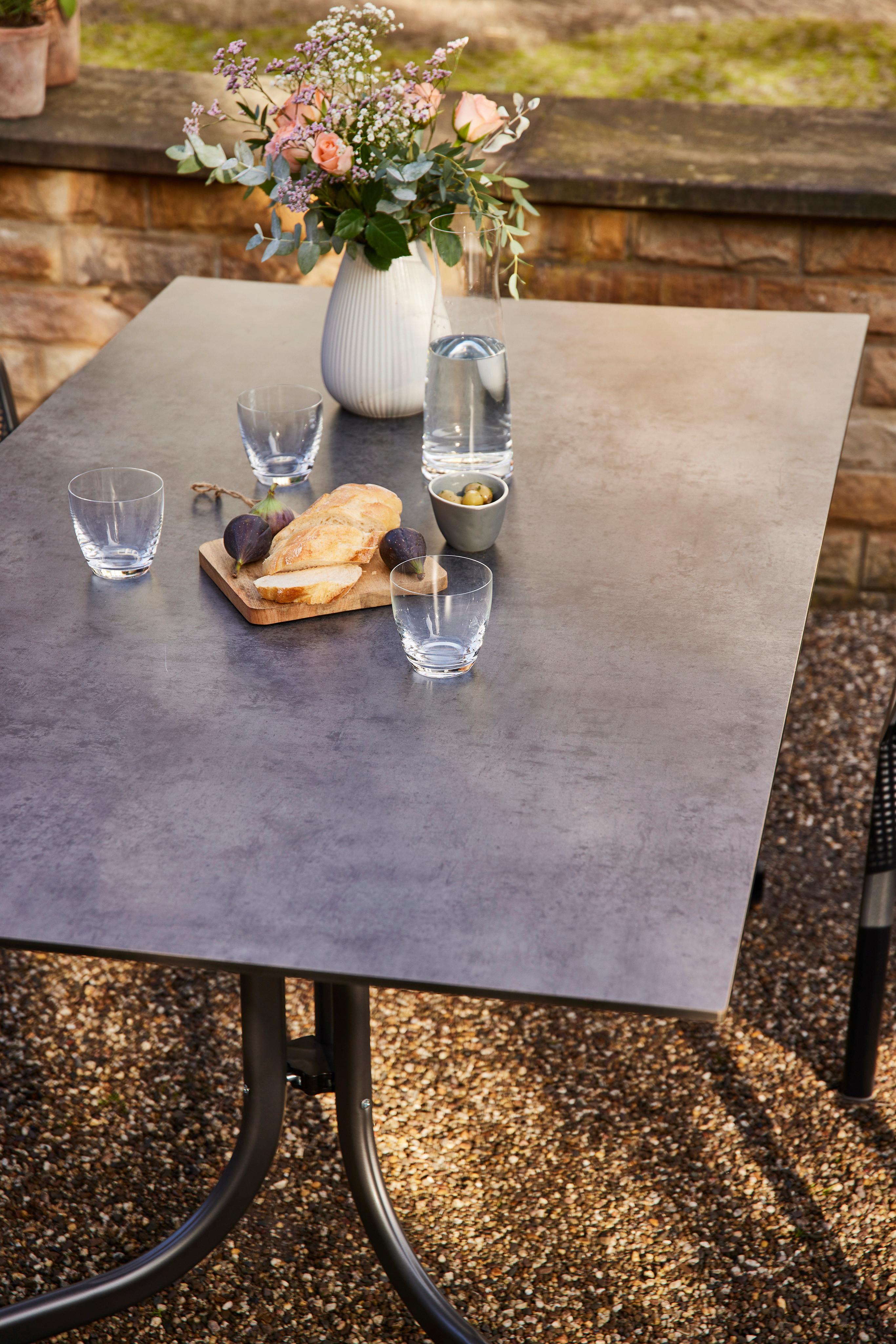 Gartentisch Klappbar Metall /Kunststoff/Holz L 160 cm