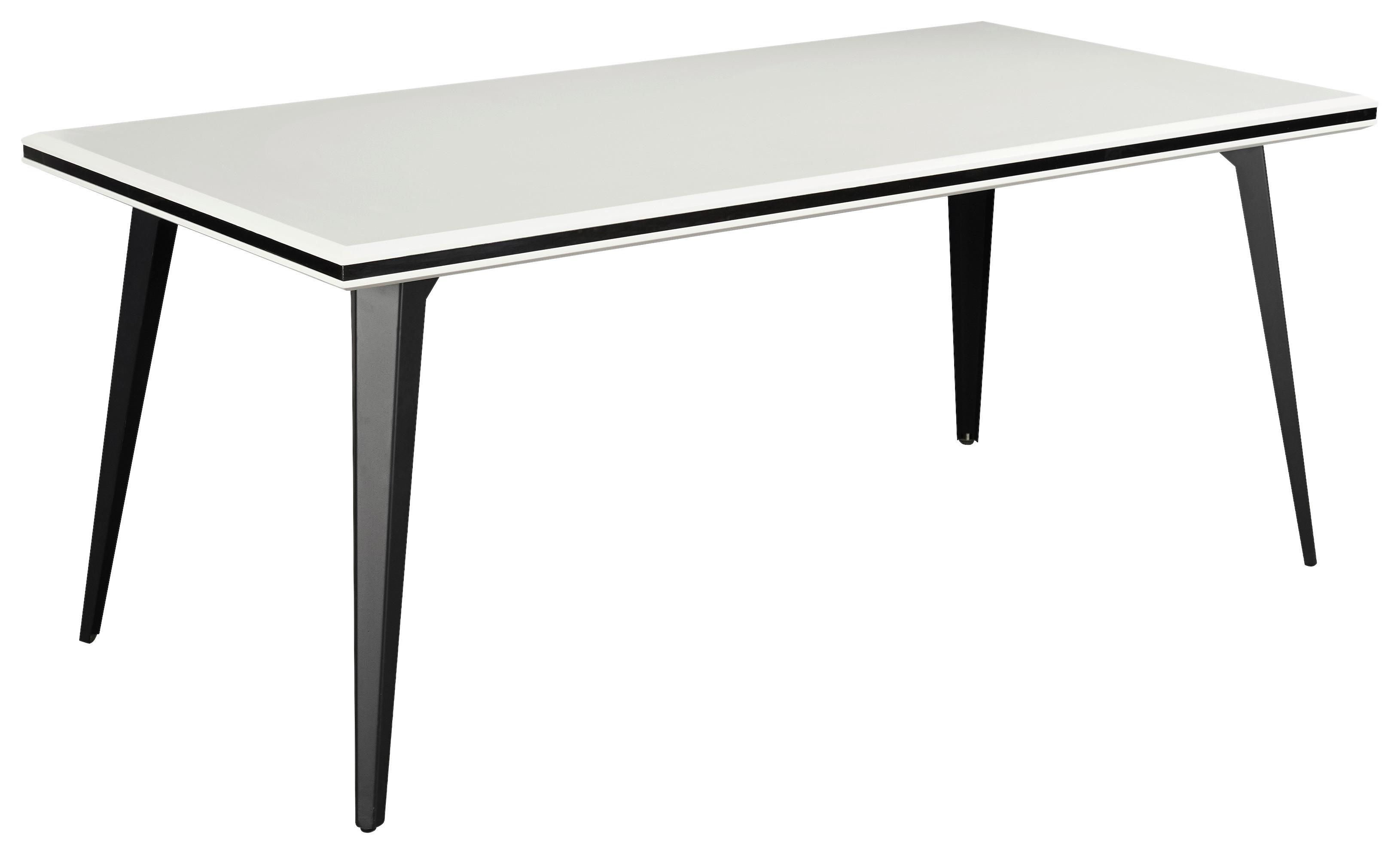 Esstisch Kobe - Schwarz/Weiß, MODERN, Holzwerkstoff/Metall (180/90/76cm) - MID.YOU