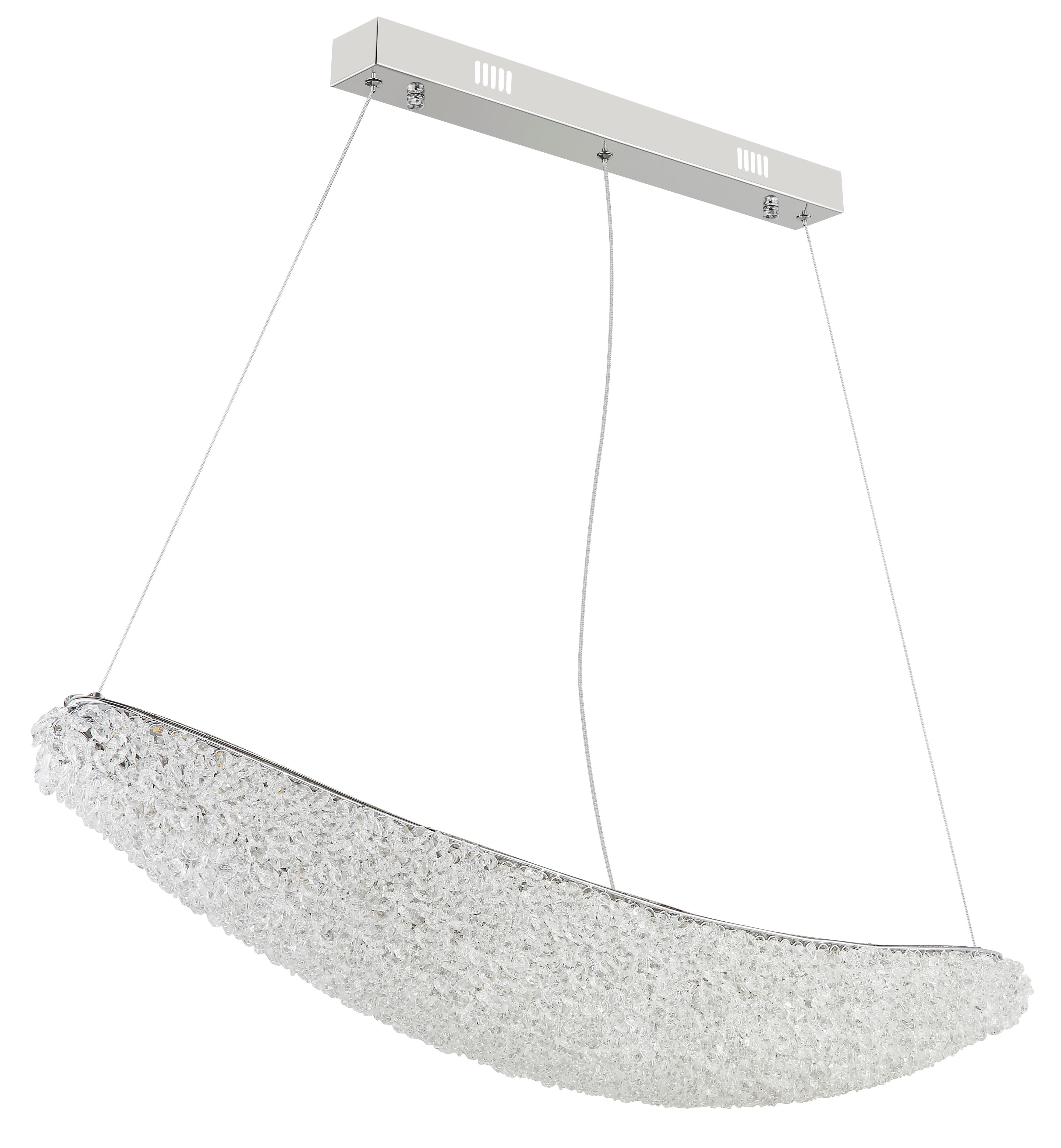 ZÁVĚSNÉ LED SVÍTIDLO KRISTALLA - čiré/barvy chromu, Design, kov/sklo (105/19/120cm) - Globo