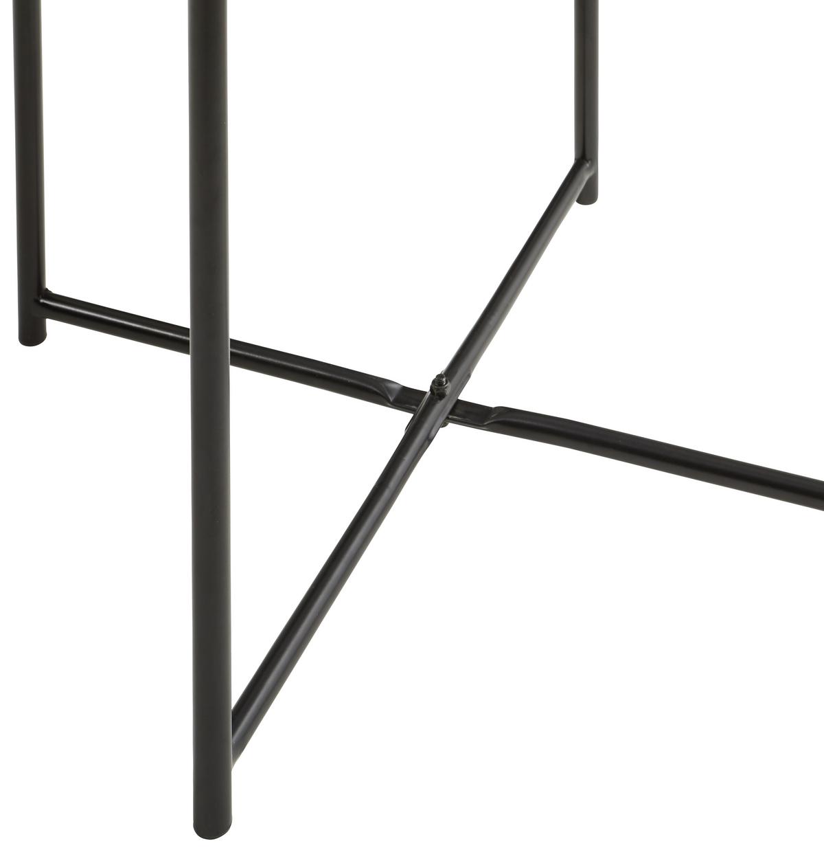 Beistelltisch Marmor-optik Codena, Schwarz/weiß - Schwarz/Weiß, Trend, Holzwerkstoff/Metall (51/51/40cm) - MID.YOU