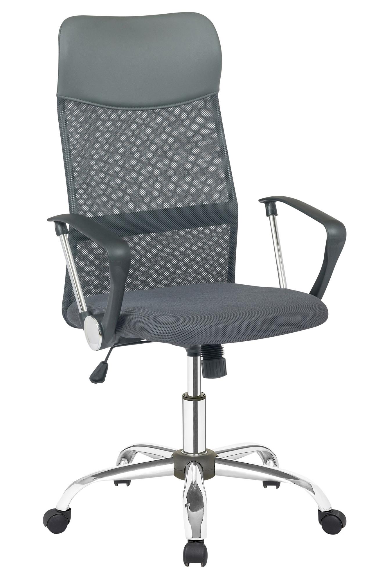 Drehstuhl Grau, Schwarz B: 62cm - Chromfarben/Schwarz, Design, Kunststoff/Textil (62/111/60cm) - Livetastic