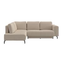 Rohová sedačka VENI, levá, béžový manšestr - černá/béžová, Moderní, textil (210/272cm) - Ondega
