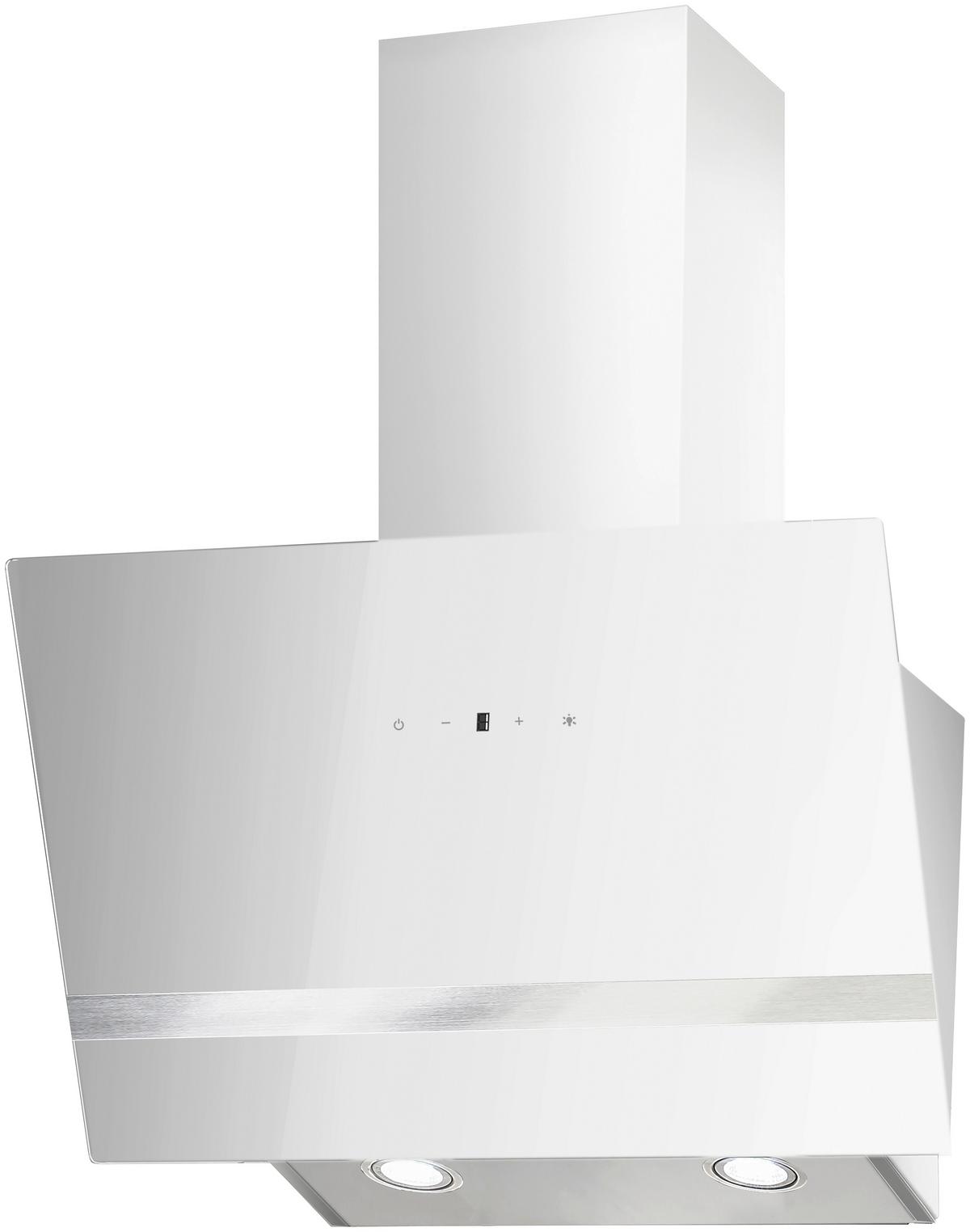 Kopffreihaube Respekta Hera Metall/Glas Weiß B: 59,5cm Led - Weiß, Trend, Glas/Metall (59,5/74,2-109,2/38,5cm) - Respekta