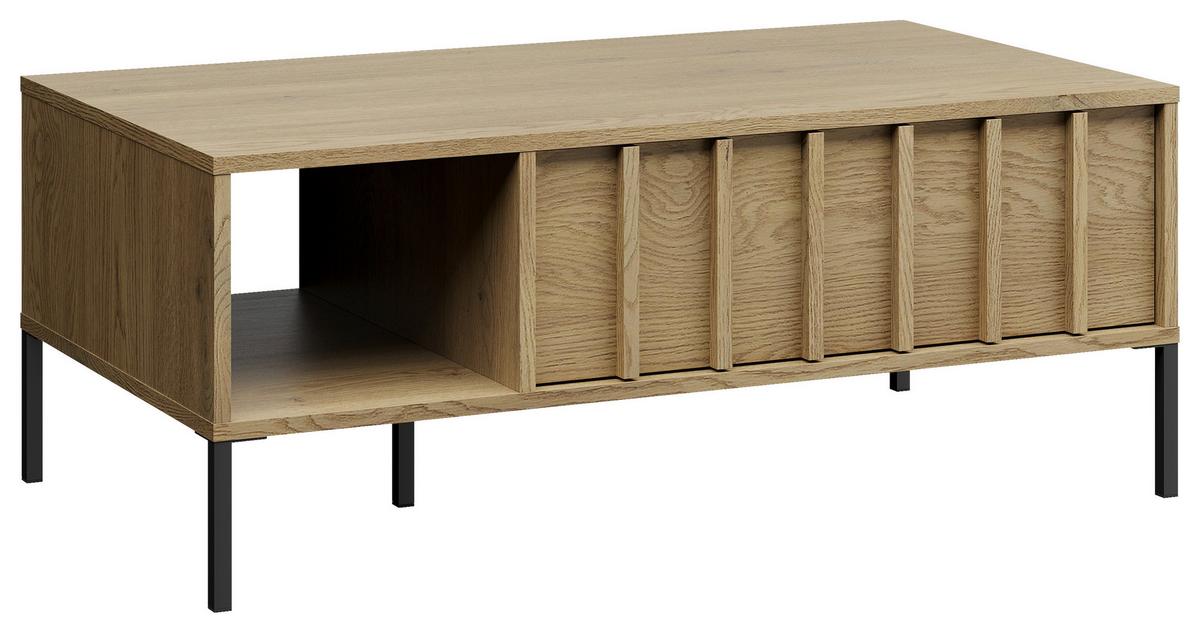 Couchtisch Louisiana Eichefarben L: 100cm - Eichefarben/Schwarz, Design, Holz/Metall (100/55/40cm) - MID.YOU