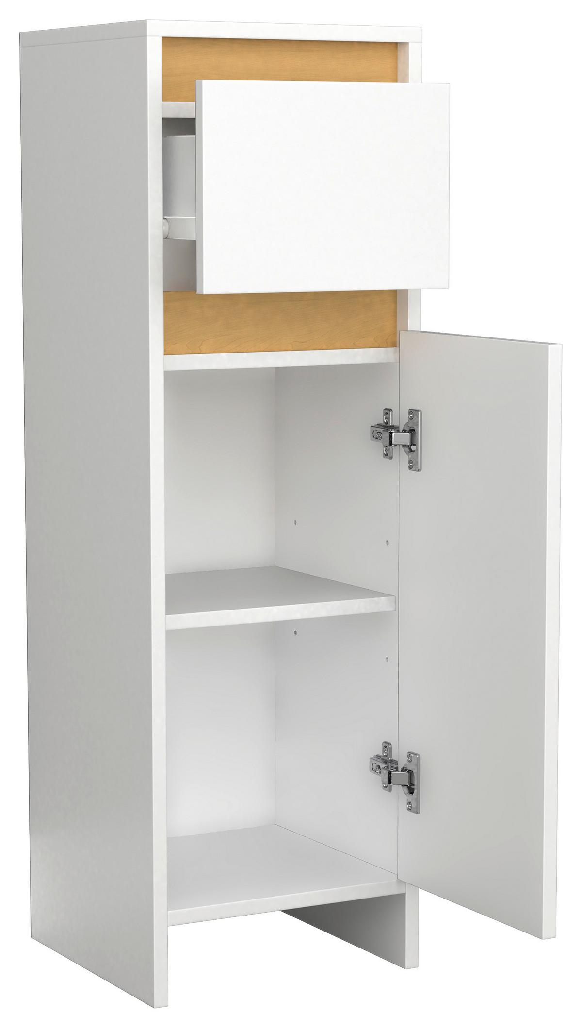 Highboard Malira Weiß/Eiche Dekor B:30cm - Honigeiche/Weiß, MODERN, Holzwerkstoff (30/95/30cm) - MID.YOU