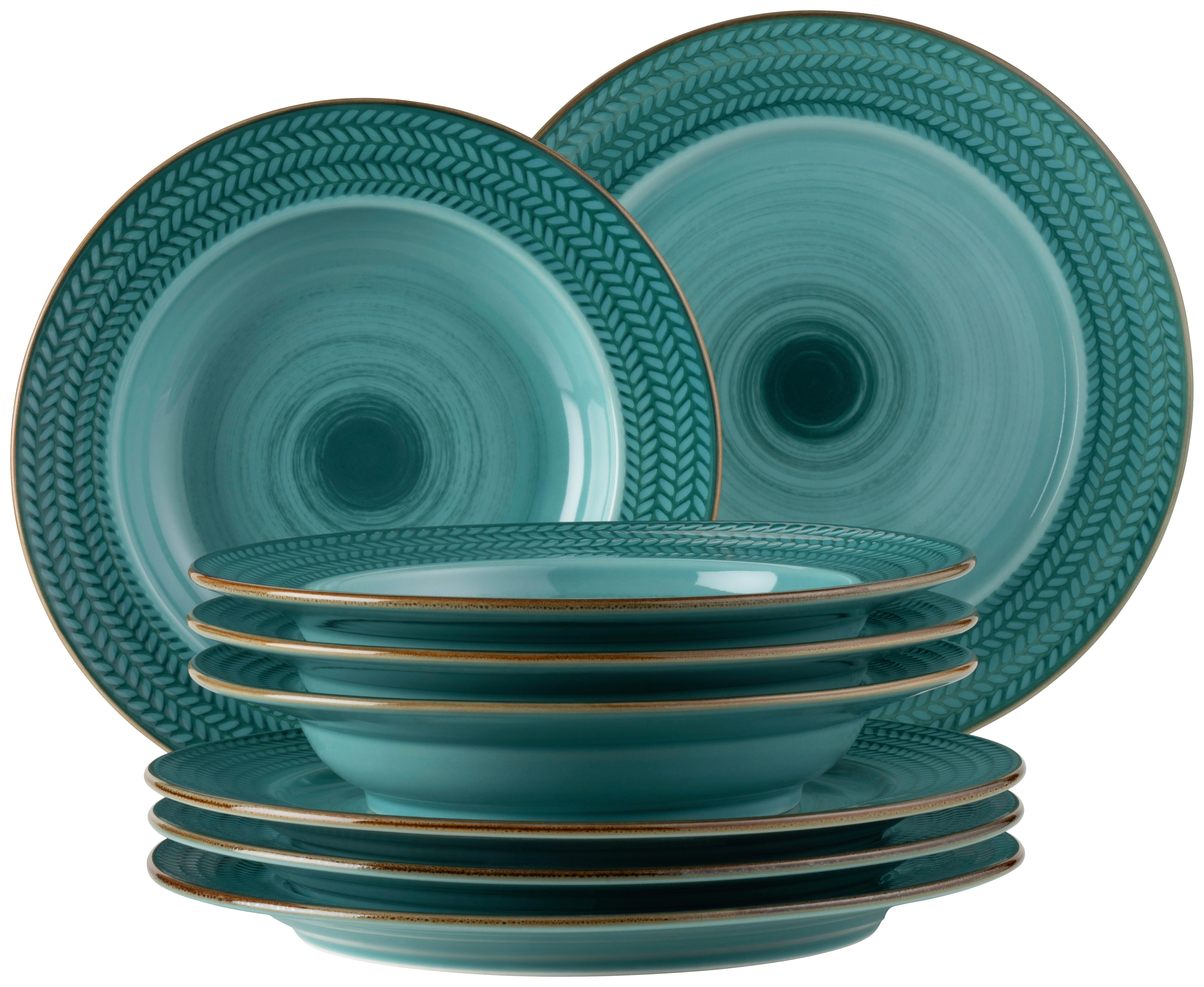 Tafelservice Prospero 4 Personen Geschirr Set - Blau, Basics, Keramik (30,5/30,5/22cm) - Mäser