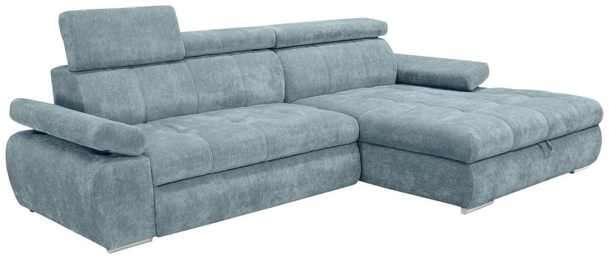 Rohová sedačka VEGAS, pravá, mätovozelená ženilka - mätovozelená/strieborná, Design, drevo/textil (294/173cm)