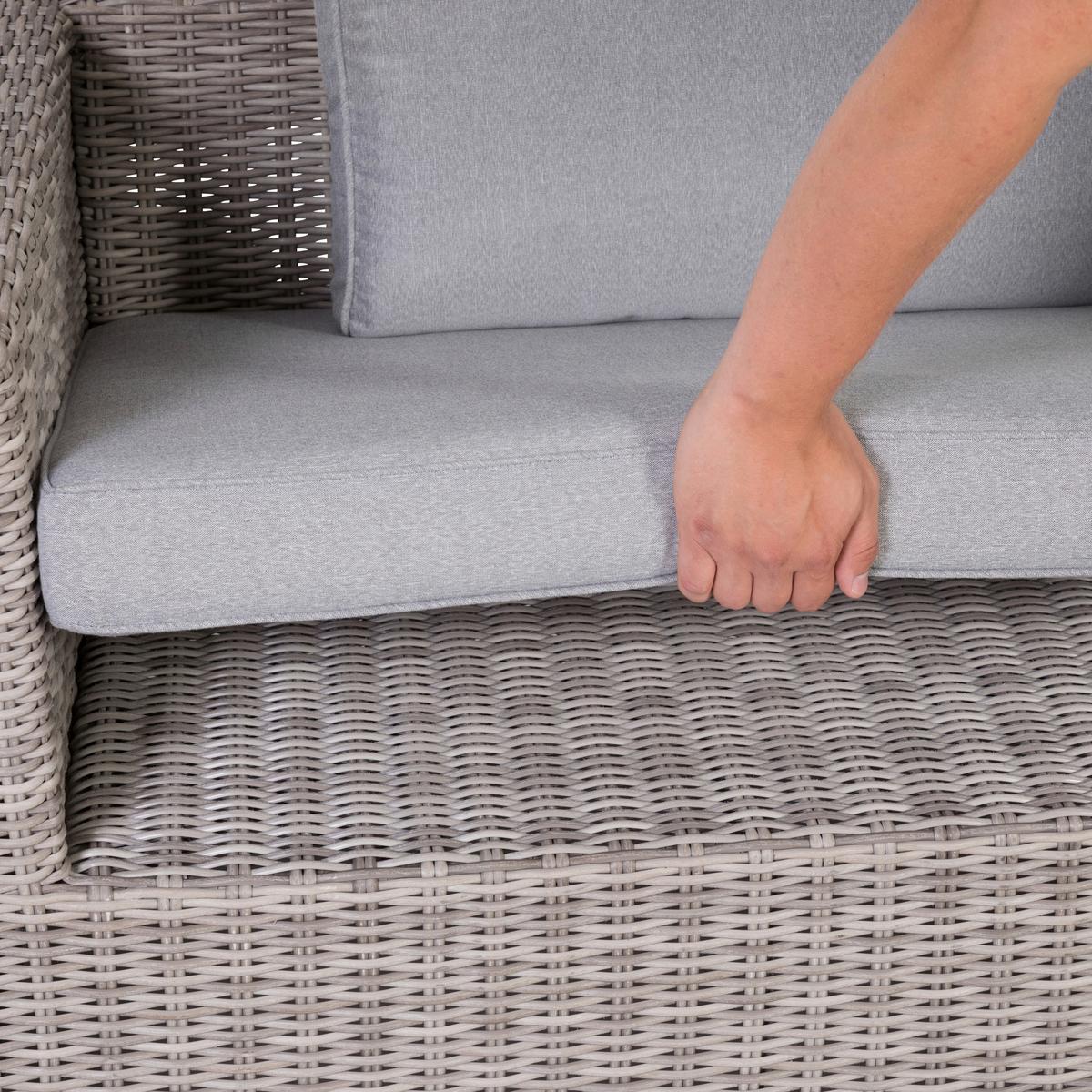 Loungegarnitur 5-tlg Palma Aus Kunststoff Mit Kissen - Grau, Basics, Glas/Textil (93/65/71cm) - Gardenson