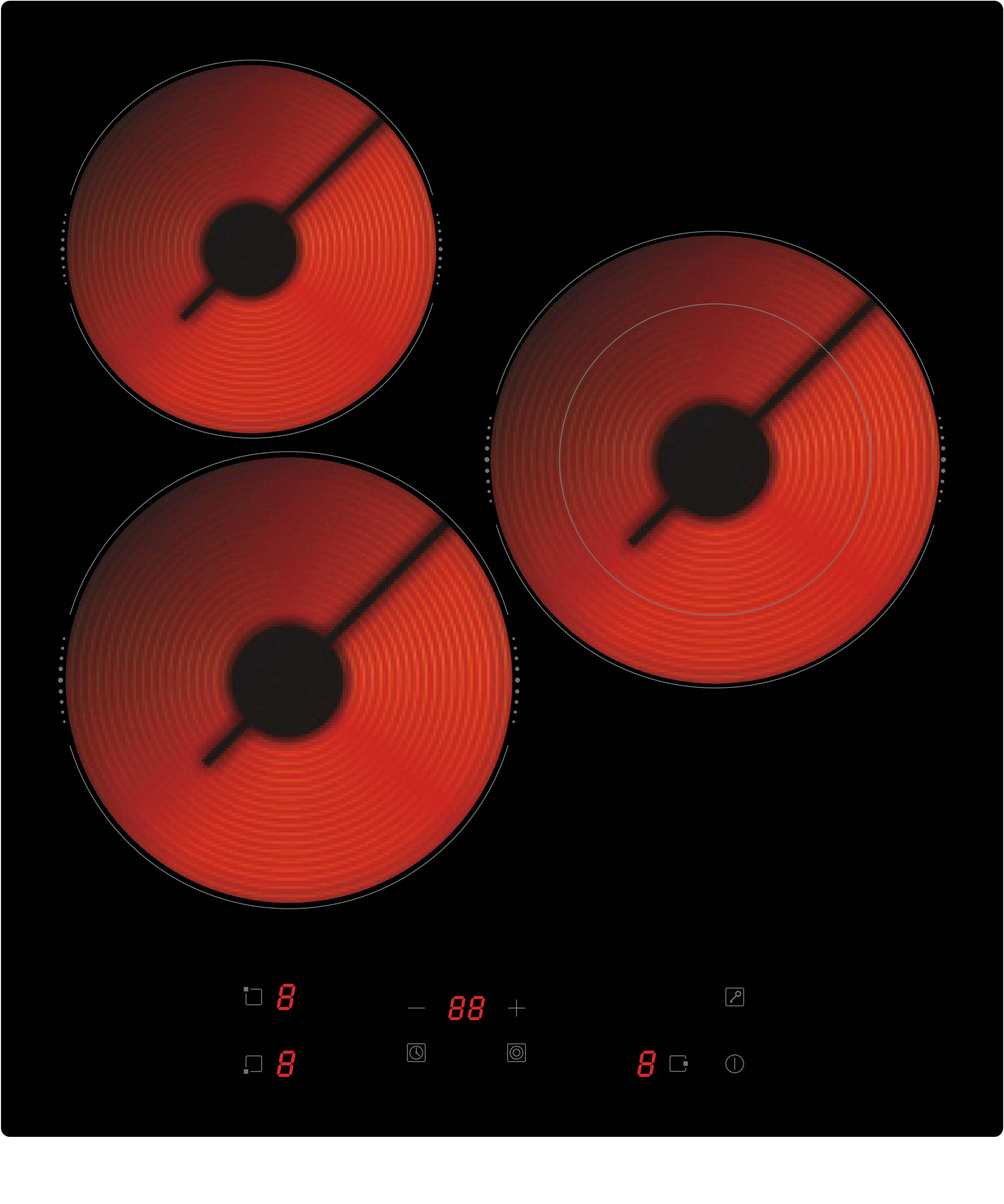 Kochfeld Schwarz B: 45 Cm - Schwarz, Basics, Glas (45/5/51cm) - PKM