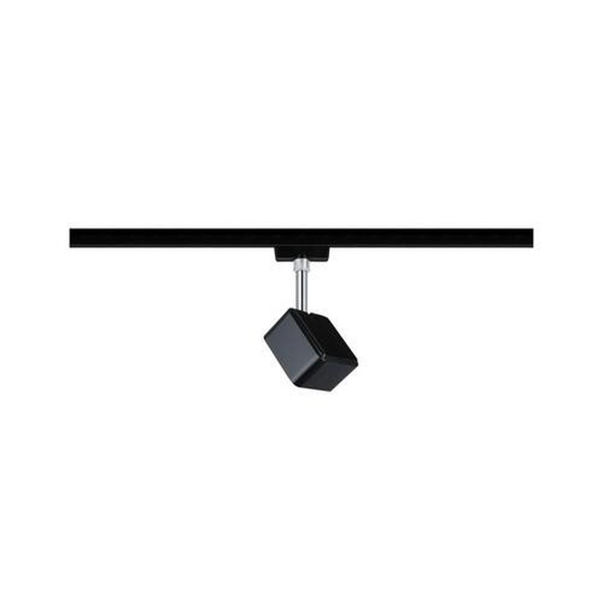 Led-deckenleuchte Urail Spot Cube L: 7,7 Cm, Dimmbar - Chromfarben/Schwarz, Design, Kunststoff/Metall (7,7/16,5/4,7cm) - Paulmann