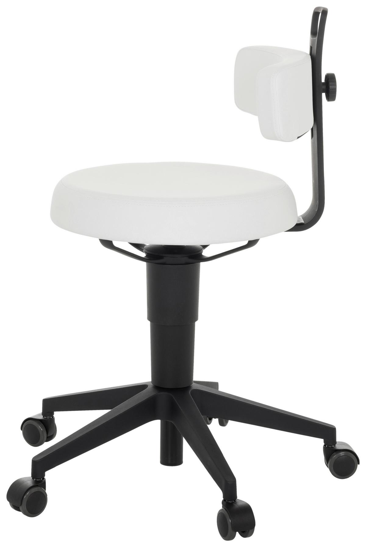 Bürohocker Top Work Flex Pu - Schwarz/Weiß, Basics, Leder/Kunststoff (40/74-86/46cm) - MID.YOU
