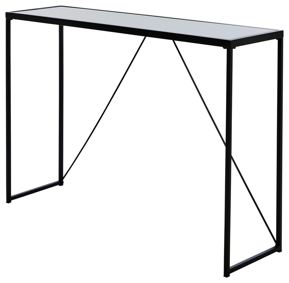 Konsolentisch Glam Console Schwarz B: 30 Cm - Schwarz, KONVENTIONELL, Glas/Metall (111/30/76cm) - Livetastic