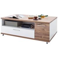 Couchtisch ausziehbar Luzern Weiß/Eiche Dekor - Eichefarben/Weiß, Design, Holzwerkstoff/Kunststoff (115/70/42cm) - Livetastic
