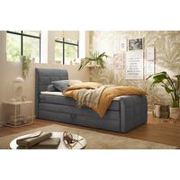 Boxspringbett Mit Topper & Bettkasten 120x200 Bolivia - Dunkelgrau/Schwarz, MODERN, Holzwerkstoff/Textil (120/200cm) - MID.YOU