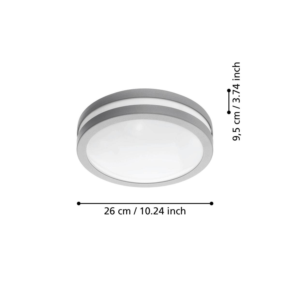 VONKAJŠIE STROPNÉ SVIETIDLO LOCANA-C - biela/strieborná, Design, kov/plast (26/9,5cm) - Eglo