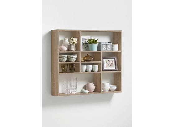 Nástěnný Regál Mika - barvy dubu, Moderní, dřevěný materiál (90/78,5/16cm) Nástěnný Regál Mika - barvy dubu, Moderní, dřevěný materiál (90/78,5/16cm)