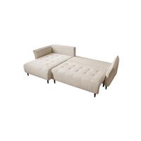 Ecksofa mit Schlaffunktion & Bettkasten Monte Carlo Creme - Creme/Schwarz, Trend, Textil (160/290cm)